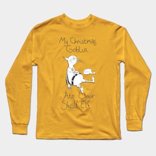 Christmas Goblin b&w Long Sleeve T-Shirt